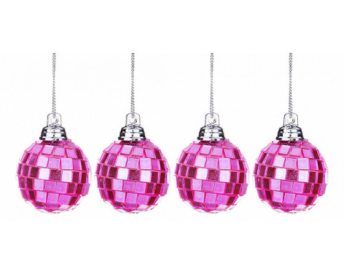 Набор из 4 елочных шаров (3.5 см) Диско 866-137