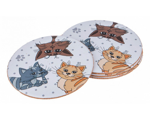 Набор из 4 подстаканников Озорные Коты 898-116