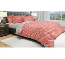 Постельное белье полутораспальное Eco Cotton Dots RED-GY