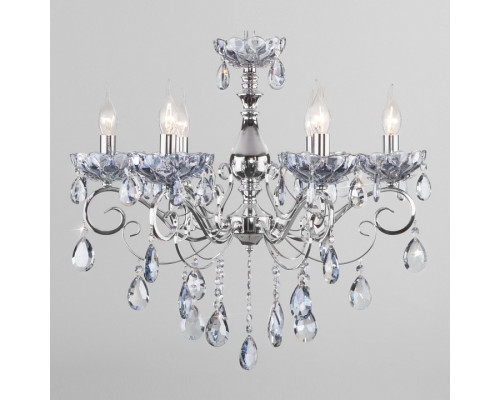 Подвесная люстра Eurosvet Escada 10109/6 хром/лазурный хрусталь Strotskis