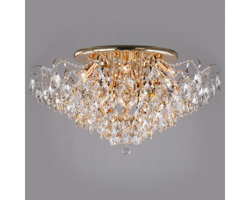 Потолочная люстра Eurosvet Crystal 10081/12 золото/прозрачный хрусталь Strotskis