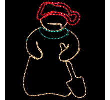 Панно световое [94x63 см] Снеговик с лопатой NN-501 501-321