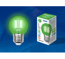 Лампа светодиодная Uniel Air Color E27 5Вт K LED-G45-5W/GREEN/E27 GLA02GR картон