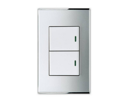 Выключатель двухклавишный с подстветкой Imex Parthenon Silver WRC 2425