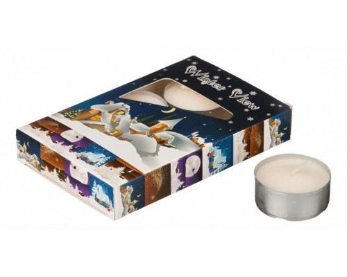 Набор из 6 свечей декоративных (4x2 см) Зимний пейзаж 348-442