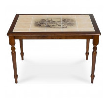 Стол обеденный CT 3045P дуб темный с рисунком Город 2