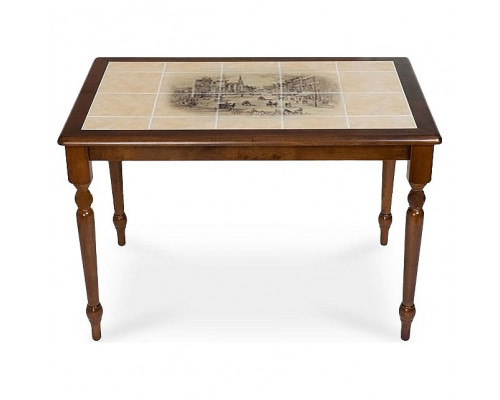 Стол обеденный CT 3045P дуб темный с рисунком Город 2