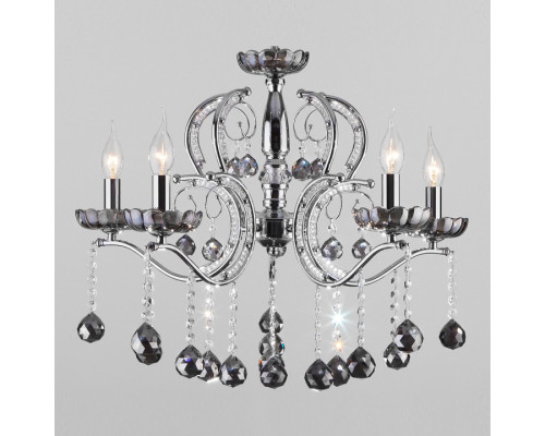 Подвесная люстра Eurosvet Brezza 10107/5 хром/дымчатый хрусталь Strotskis