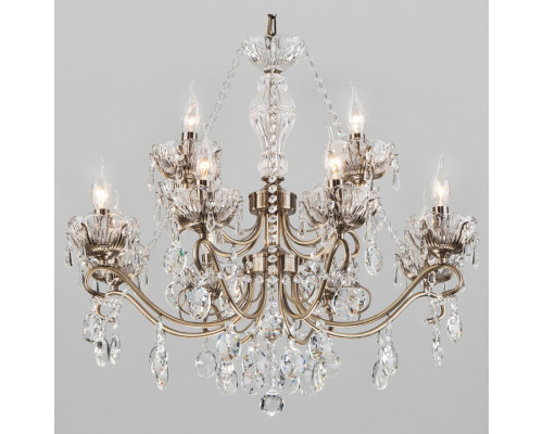 Потолочная люстра Eurosvet Teodore 10103/12 античная бронза/прозрачный хрусталь Strotskis
