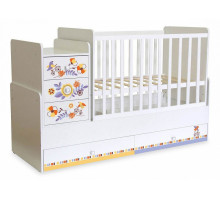 Кровать-трансформер Polini kids Simple 1100 с комодом