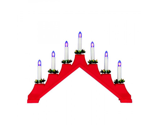 Свеча декоративная Uniel Новогодняя горка UDL-L7101-007/SWA/WW RED BRIDGE