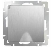 Розетка влагозащищенная с заземлением с крышкой со шторками, без рамки Werkel Серебряный рифленый WL09-SKGSC-01-IP44