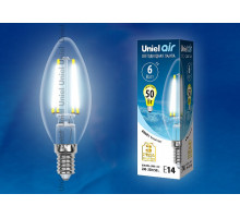 Лампа светодиодная Uniel Air E14 6Вт 4000K LED-C35-6W/NW/E14/CL GLA01TR картон