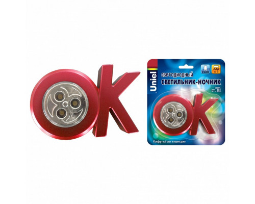 Ночник Uniel DTL-355 DTL-355 OK/Red/3LED/3AAA