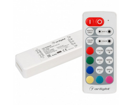 Контроллер-регулятор цвета RGBW с пультом ДУ Arlight ARL-MIN ARL-MINI-RGBW-4x2.5A (5-24V, RF ПДУ 20кн)