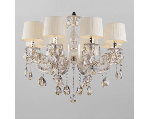 Подвесная люстра Eurosvet Argenta 10098/8 серебро/тонированный хрусталь Strotskis