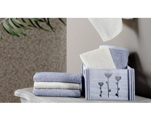 Набор из 6 полотенец для рук (30x30 см) Flori