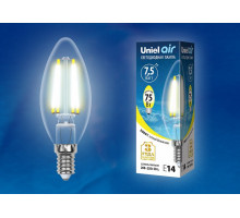 Лампа светодиодная Uniel Air E14 7.5Вт 3000K LED-C35-7,5W/WW/E14/CL GLA01TR картон