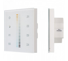 Панель-регулятора ЦТ сенсорная встраиваемая Arlight Sens SR-2830B-AC-RF-IN White (220V,MIX+DIM,4зоны)