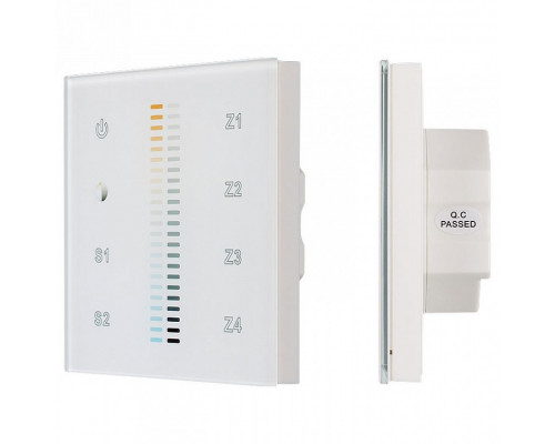 Панель-регулятора ЦТ сенсорная встраиваемая Arlight Sens SR-2830B-AC-RF-IN White (220V,MIX+DIM,4зоны)