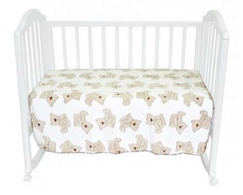 Плед (100х150 см) Мишки на белом