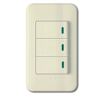 Выключатель трехклавишный с подсветкой Imex 70 Wide Ivory WSN 0426