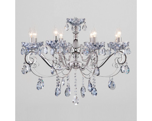 Подвесная люстра Eurosvet Escada 10109/8 хром/лазурный хрусталь Strotskis
