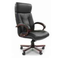 Кресло для руководителя Chairman 421 черный/орех темный, черный