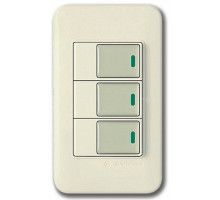 Выключатель трехклавишный с подсветкой Imex 70 Wide Delux Gold WSN 0226G