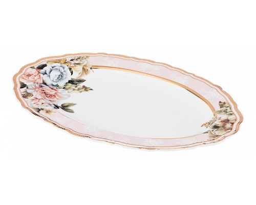 Блюдо декоративное (31.5х22х2.5 см) Пудровый шлейф 586-355