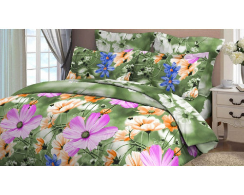 Постельное белье полутораспальное Нежная Космея-1