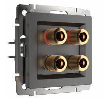 Розетка акустическая без рамки Werkel  WL04-AUDIOx4 (графит рифленый)