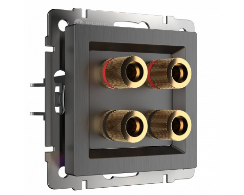 Розетка акустическая без рамки Werkel  WL04-AUDIOx4 (графит рифленый)