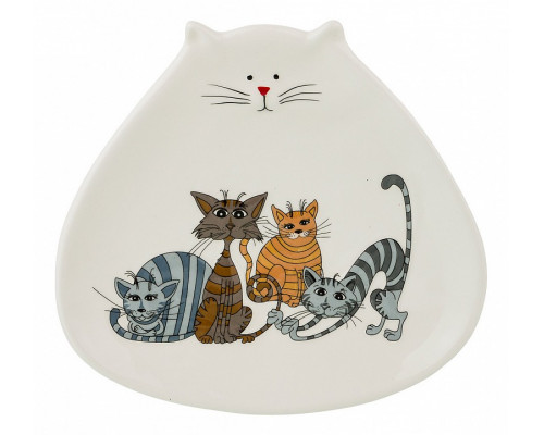 Тарелка десертная (18.5x20.2x2.5 см) Озорные коты 188-185