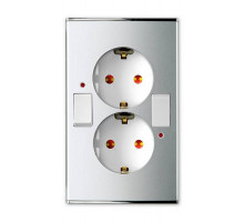 Розетка двойная с заземлением Imex Parthenon Silver WRC 2338