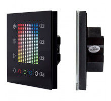 Панель-регулятора цвета RGBW сенсорная встраиваемая Arlight Sens SR-2831AC-RF-IN Black (220V, RGB, 4зоны)