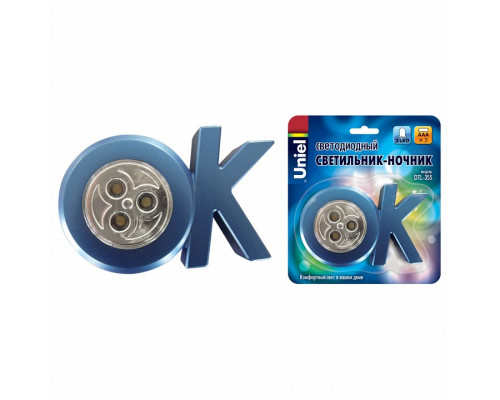 Ночник Uniel DTL-355 DTL-355 OK/Blue/3LED/3AAA