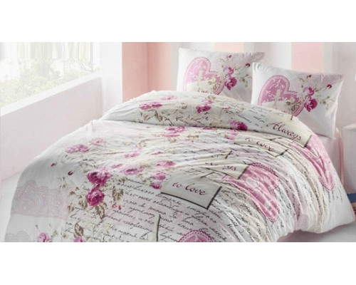 Постельное белье евростандарт Serenay Pembe