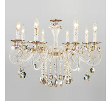 Подвесная люстра Eurosvet Ravenna 10104/8 белый с золотом/тонированный хрусталь Strotskis