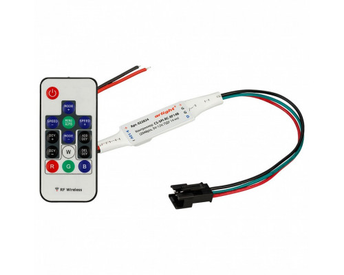 Контроллер-регулятор цвета RGBW с пультом ДУ Arlight CS-SPI CS-SPI-RC-RF14B (2048pix, 5-12V, ПДУ 14 кн)