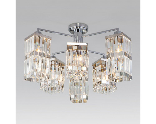 Потолочная люстра Eurosvet Barra 10100/6 хром/прозрачный хрусталь Strotskis