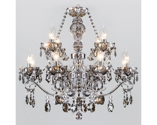 Потолочная люстра Eurosvet Teodore 10103/12 хром/дымчатый хрусталь Strotskis