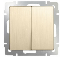 Выключатель проходной двухклавишный без рамки Werkel Шампань рифленый WL10-SW-2G-2W