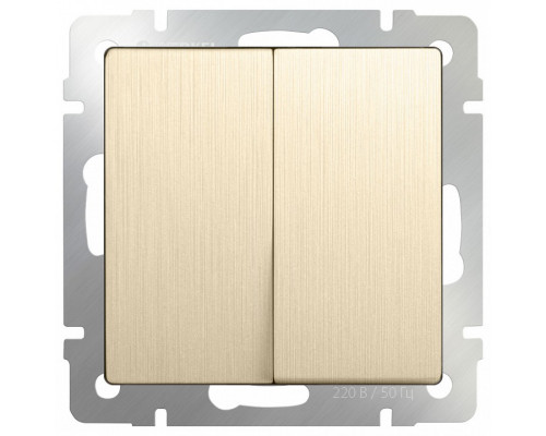 Выключатель проходной двухклавишный без рамки Werkel Шампань рифленый WL10-SW-2G-2W