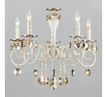 Подвесная люстра Eurosvet Ravenna 10104/5 белый с золотом/тонированный хрусталь Strotskis