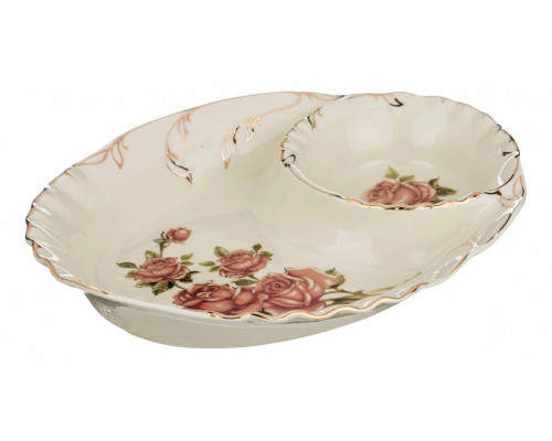 Блюдо декоративное (30х22х4 см) Корейская Роза 126-704