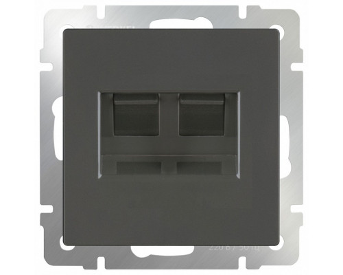 Розетка двойная RJ-11 и Ethernet RJ-45, без рамки Werkel Серо-коричневый WL07-RJ11+RJ45