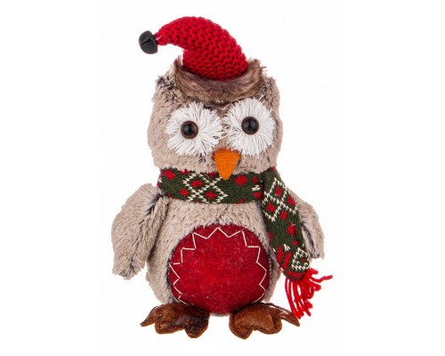 Мягкая игрушка (19х12х26 см) Сова в шарфе 476-116