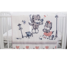 Плед (100x118 см) Котята и сердечки