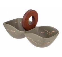 Менажница (22х9.4х12.5 см) Золотой мрамор 412-186